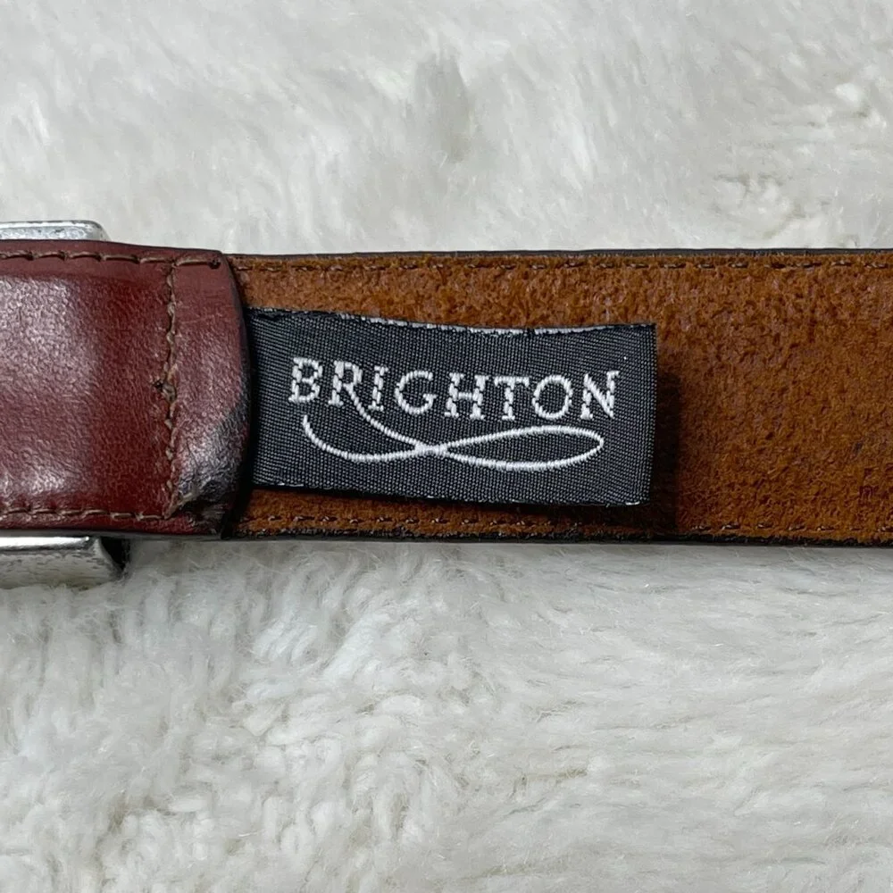 Vintage Brighton Women's Brown Leather Belt Size Medium